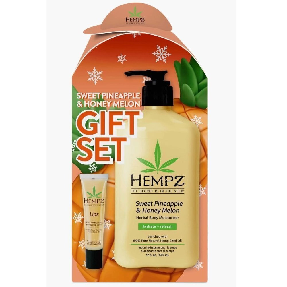 HEMPZ Sweet Pineapple Honey Melon Gift Set Limited Edition Body Lotion Lip Balm